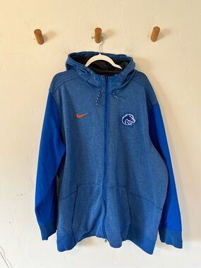 Nike Boise State Broncos Hoodie Men’s 4XL Full Zip Dri-Fit Blue Sweatshirt